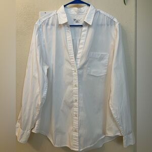 Gap Poplin Cotton Blouse. White. Size XXL.